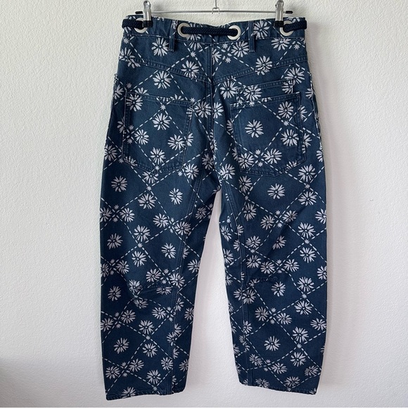 We The Free Moxie Printed Low-Slung Barrel Jeans in Wallpaper Geo SZ 26 - Picture 7 of 8